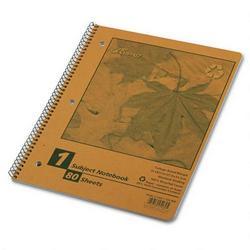 Ampad/Divi Of American Pd & Ppr Recycled Autumn Leaf Wirebound Notebook, 3 Hole, 1 Subject, 80 Sheets