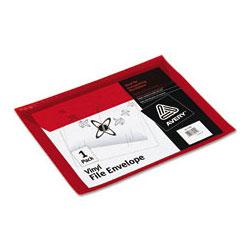 Avery-Dennison Red Heavy Gauge Oversized Vinyl File Envelope with Top Flap, Red, 12 7/8 x 9 7/8