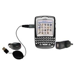 Gomadic Retractable USB Hot Sync Compact Kit with Car & Wall Charger for the Blackberry 7730 - Brand