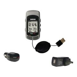 Gomadic Retractable USB Hot Sync Compact Kit with Car & Wall Charger for the Garmin Edge 205 - Brand