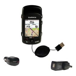 Gomadic Retractable USB Hot Sync Compact Kit with Car & Wall Charger for the Garmin Edge 705 - Brand