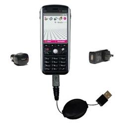 Gomadic Retractable USB Hot Sync Compact Kit with Car & Wall Charger for the HTC Feeler - Brand w/ T