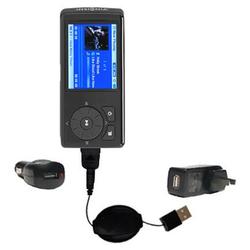 Gomadic Retractable USB Hot Sync Compact Kit with Car & Wall Charger for the Insignia 2GB - Brand w/