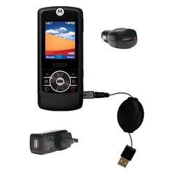 Gomadic Retractable USB Hot Sync Compact Kit with Car & Wall Charger for the Motorola RIZR - Brand w