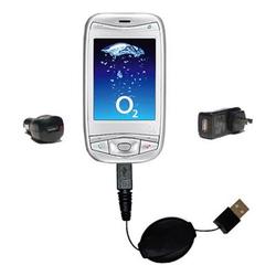 Gomadic Retractable USB Hot Sync Compact Kit with Car & Wall Charger for the O2 XDA Mini Pro - Brand