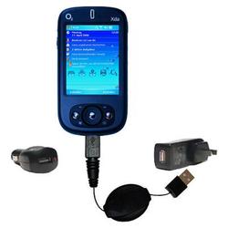 Gomadic Retractable USB Hot Sync Compact Kit with Car & Wall Charger for the O2 XDA Neo - Brand w/ T
