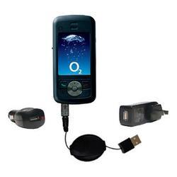 Gomadic Retractable USB Hot Sync Compact Kit with Car & Wall Charger for the O2 XDA Stealth - Brand