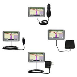 Gomadic Road Warrior Kit for the Garmin Nuvi 250 includes a Car & Wall Charger AND USB cable AND Battery Ext