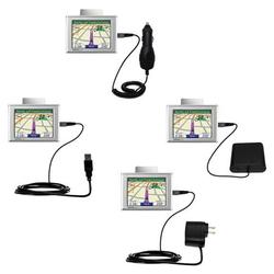Gomadic Road Warrior Kit for the Garmin Nuvi 600 includes a Car & Wall Charger AND USB cable AND Battery Ext