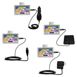 Gomadic Road Warrior Kit for the Garmin Nuvi 610 includes a Car & Wall Charger AND USB cable AND Battery Ext