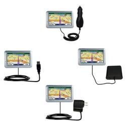 Gomadic Road Warrior Kit for the Garmin Nuvi 710 includes a Car & Wall Charger AND USB cable AND Battery Ext