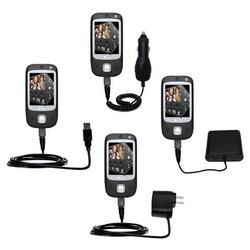 Gomadic Road Warrior Kit for the HTC Touch Dual includes a Car & Wall Charger AND USB cable AND Battery Exte