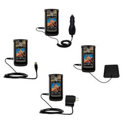 Gomadic Road Warrior Kit for the Motorola MOTORAZR 2 V9m includes a Car & Wall Charger AND USB cable AND Bat
