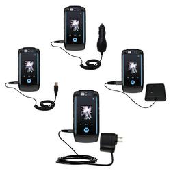 Gomadic Road Warrior Kit for the Motorola MOTORAZR maxx Ve includes a Car & Wall Charger AND USB cable AND B