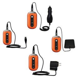 Gomadic Road Warrior Kit for the Motorola PEBL U6 includes a Car & Wall Charger AND USB cable AND Battery Ex