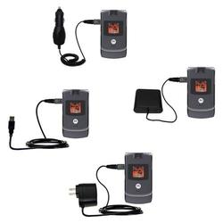 Gomadic Road Warrior Kit for the Motorola RAZR V3c includes a Car & Wall Charger AND USB cable AND Battery E