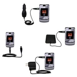 Gomadic Road Warrior Kit for the Motorola RAZR V3i includes a Car & Wall Charger AND USB cable AND Battery E