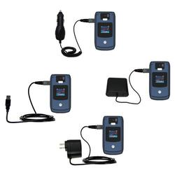 Gomadic Road Warrior Kit for the Motorola RAZR V3x includes a Car & Wall Charger AND USB cable AND Battery E