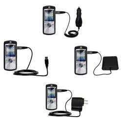 Gomadic Road Warrior Kit for the Motorola SLVR L7 includes a Car & Wall Charger AND USB cable AND Battery Ex