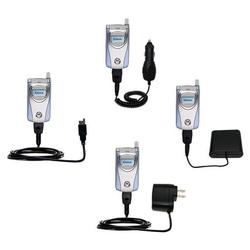 Gomadic Road Warrior Kit for the Motorola T722i includes a Car & Wall Charger AND USB cable AND Battery Exte