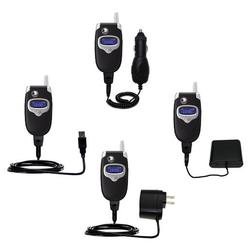 Gomadic Road Warrior Kit for the Motorola V535 includes a Car & Wall Charger AND USB cable AND Battery Exten