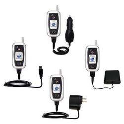 Gomadic Road Warrior Kit for the Motorola V980 includes a Car & Wall Charger AND USB cable AND Battery Exten