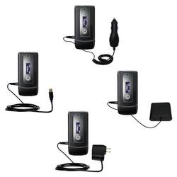 Gomadic Road Warrior Kit for the Motorola W385 includes a Car & Wall Charger AND USB cable AND Battery Exten