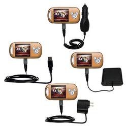 Gomadic Road Warrior Kit for the Nickelodean Mix Max Player includes a Car & Wall Charger AND USB cable AND