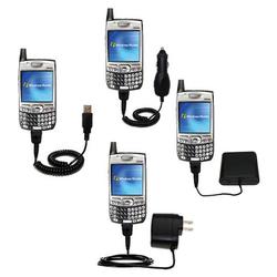 Gomadic Road Warrior Kit for the PalmOne Treo 700wx includes a Car & Wall Charger AND USB cable AND Battery