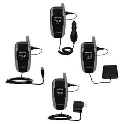 Gomadic Road Warrior Kit for the Samsung SGH-X507 includes a Car & Wall Charger AND USB cable AND Battery Ex