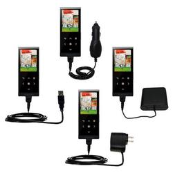Gomadic Road Warrior Kit for the Samsung YP-P2JARY includes a Car & Wall Charger AND USB cable AND Battery E