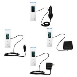 Gomadic Road Warrior Kit for the Samsung YP-U3JQG includes a Car & Wall Charger AND USB cable AND Battery Ex
