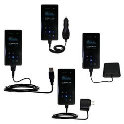 Gomadic Road Warrior Kit for the Samsung Yepp YP-K5JZB 1GB includes a Car & Wall Charger AND USB cable AND B