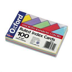 Esselte Pendaflex Corp. Ruled Index Cards in Assorted Colors, 4 x 6, Standard Colors, 100 Cards/Pack