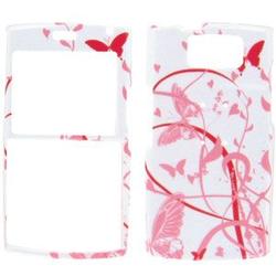 Wireless Emporium, Inc. Samsung Blackjack II SGH-I617 White w/Pink & Red Butterflies Snap-On Protector Case Faceplate
