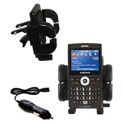 Gomadic Samsung Blackjack i607 Auto Vent Holder with Car Charger - Uses TipExchange
