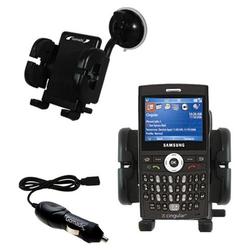 Gomadic Samsung Blackjack i607 Auto Windshield Holder with Car Charger - Uses TipExchange