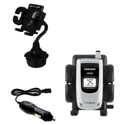 Gomadic Samsung D357 Auto Cup Holder with Car Charger - Uses TipExchange