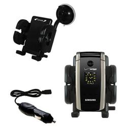 Gomadic Samsung Gleam Auto Windshield Holder with Car Charger - Uses TipExchange