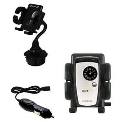 Gomadic Samsung MM-A960 / SPH-A960 Auto Cup Holder with Car Charger - Uses TipExchange