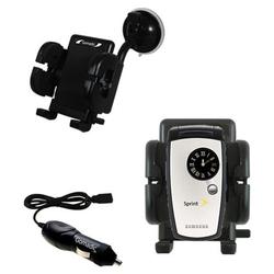Gomadic Samsung MM-A960 / SPH-A960 Auto Windshield Holder with Car Charger - Uses TipExchange
