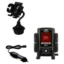 Gomadic Samsung Nimbus U420 Auto Cup Holder with Car Charger - Uses TipExchange