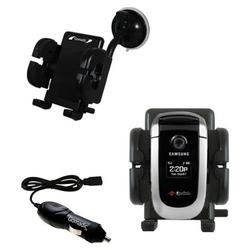Gomadic Samsung PM-A840 Auto Windshield Holder with Car Charger - Uses TipExchange