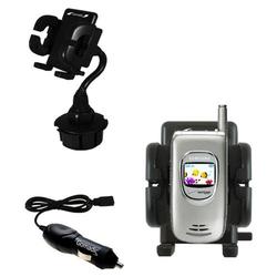 Gomadic Samsung SCH-A530 Auto Cup Holder with Car Charger - Uses TipExchange