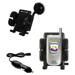 Gomadic Samsung SCH-A530 Auto Windshield Holder with Car Charger - Uses TipExchange