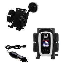 Gomadic Samsung SCH-A870 Auto Windshield Holder with Car Charger - Uses TipExchange