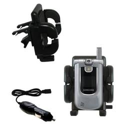 Gomadic Samsung SCH-A890 Auto Vent Holder with Car Charger - Uses TipExchange
