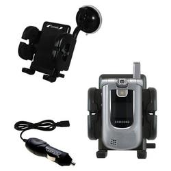Gomadic Samsung SCH-A890 Auto Windshield Holder with Car Charger - Uses TipExchange