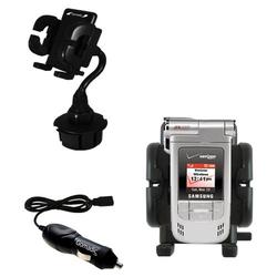 Gomadic Samsung SCH-A970 Auto Cup Holder with Car Charger - Uses TipExchange
