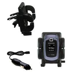 Gomadic Samsung SCH-U340 Auto Vent Holder with Car Charger - Uses TipExchange